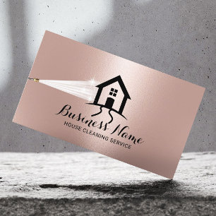 House Städning Power Tvättar House Logotyp Ro Guld Visitkort