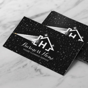 House Städning Presse Tvättande Monogram Black Visitkort