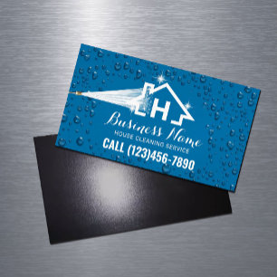 House Städning Presse Tvättande Monogram-Logotyp Magnetiska Visitkort