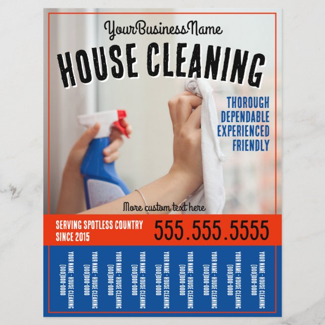 House Städning Professionell Tear Lakan Promoted Reklamblad (Framsidan)