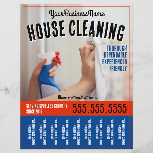 House Städning Professionell Tear Lakan Promoted Reklamblad (Framsidan)