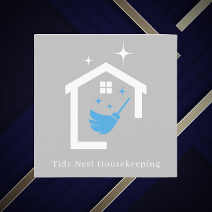 House Städning Retro Modern Houseservation Fyrkantigt Visitkort