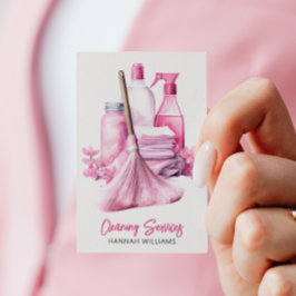 House Städning Rosa Städning Logotyp QR-kod Visitkort