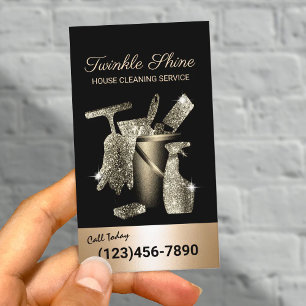 House Städning Service Black & Guld Houseeping Visitkort
