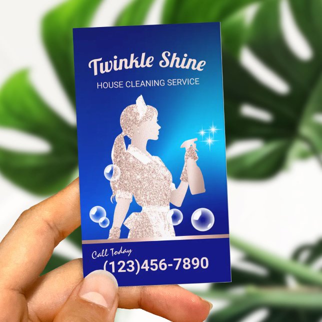 House Städning Service Blue Maid Houseeping Visitkort (Skapare uppladdad)