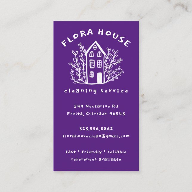 House Städning Service Home Hand plockade Logotyp Visitkort (Framsida)