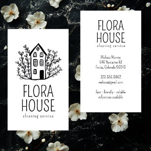House Städning Service Home Hand plockade Logotyp Visitkort