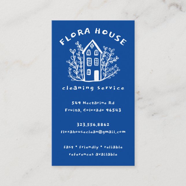 House Städning Service Home Hand plockade Logotyp Visitkort (Framsida)