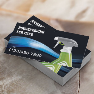 House Städning Service Modern Blue Vinkar Visitkort