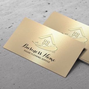House Städning Service Modern Guld Visitkort