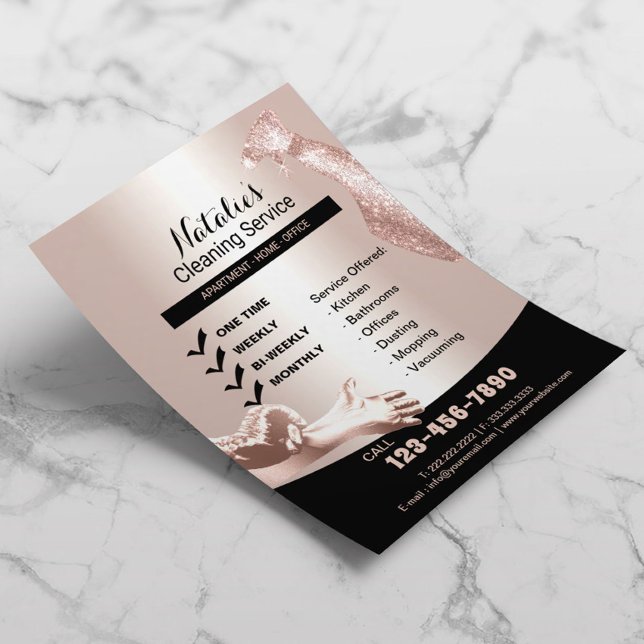 House Städning Service Professionell Ro Guld  Flygblad (Skapare uppladdad)