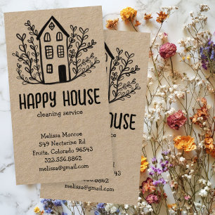 House Städning Services Charming Hand plockade Kra Visitkort