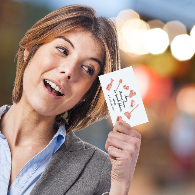 House Städning Services Guld Logotyp Maid Modern Visitkort (House Cleaning Services Gold Logo Maid Modern Business Card)