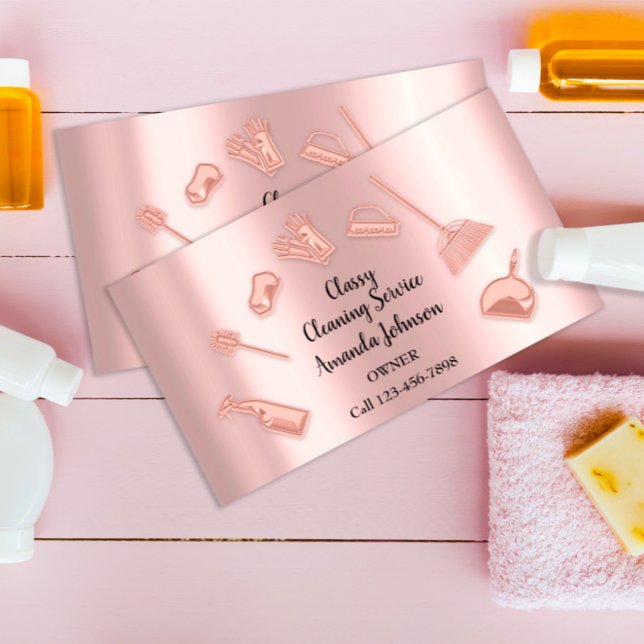 House Städning Services Guld Logotyp Maid Office R Visitkort (Skapare uppladdad)
