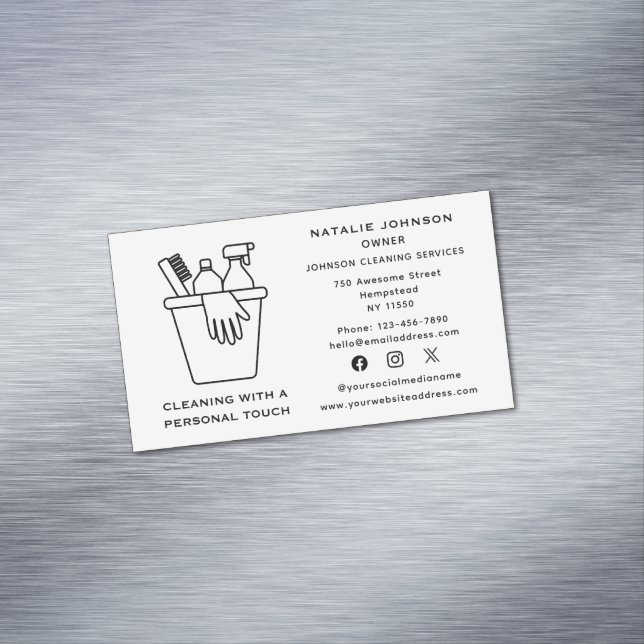 House Städning Services Janitorial Social Media Magnetiska Visitkort (In Situ)