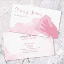 House Städning Services Maid Glitter  Rosa Visitkort