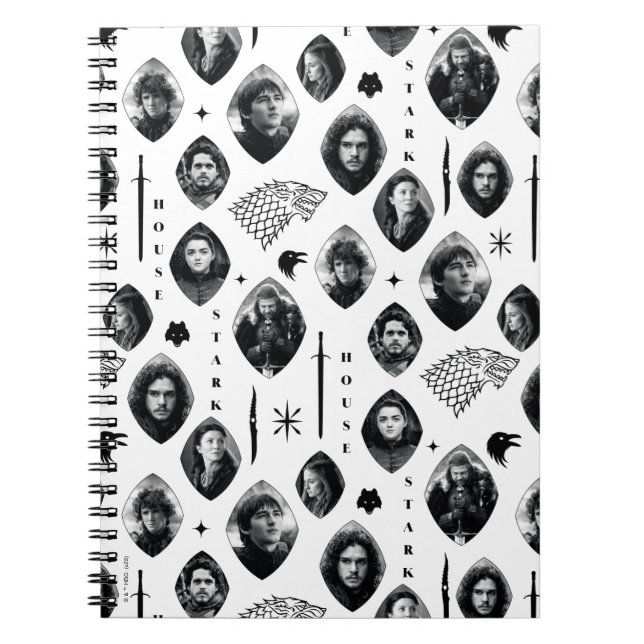 House Stark Icons & Porträtt Mönster Anteckningsbok (Framsidan)