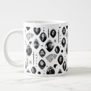 House Stark Icons & Porträtt Mönster Jumbo Mugg