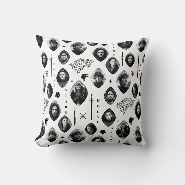 House Stark Icons & Porträtt Mönster Kudde (Framsida)