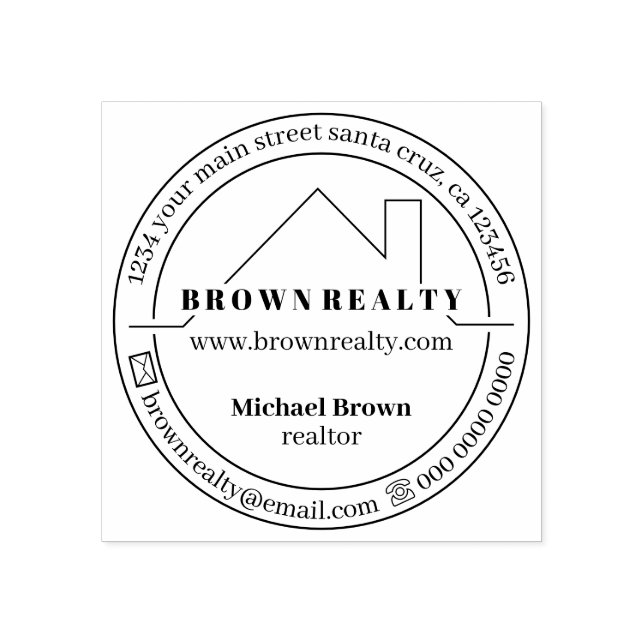 House Tak i Circle Stämpel (Tryck)