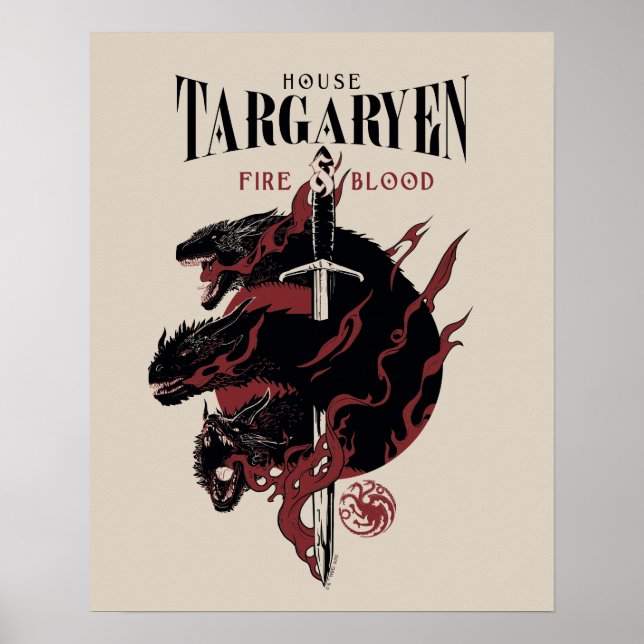 House Targaryen - Fire & Blood Poster (Framsidan)