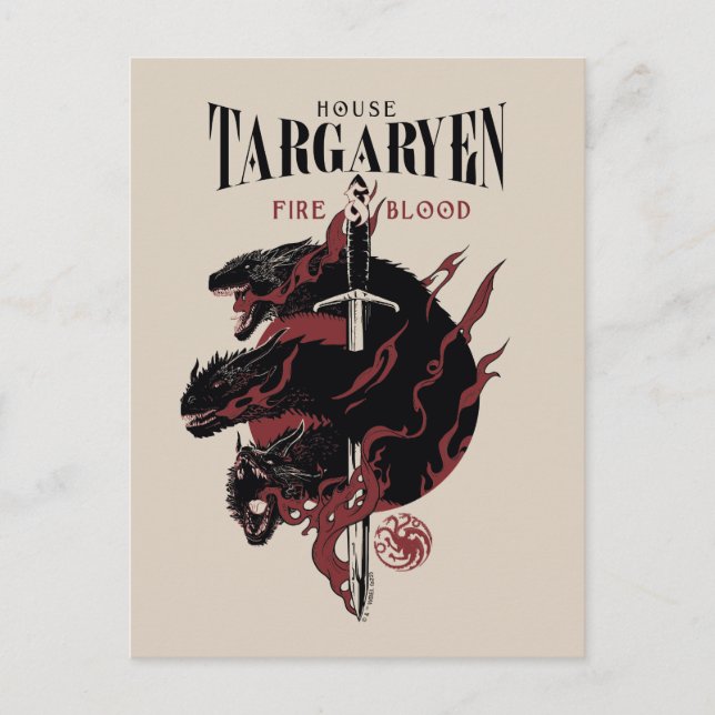 House Targaryen - Fire & Blood Vykort (Framsida)