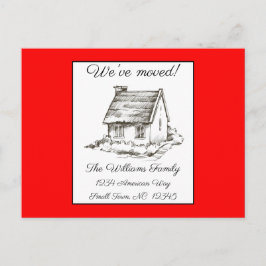 House Teckning om Red Adress Change Postcard Vykort