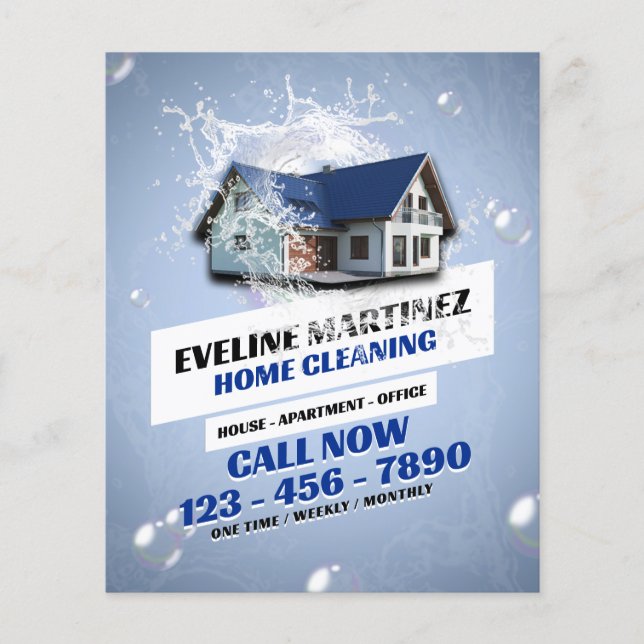 House vatten stänk städning tjänst flygblad (Framsidan)