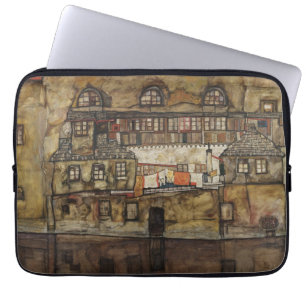 House Wall on River av Egon Schiele Laptop Sleeve