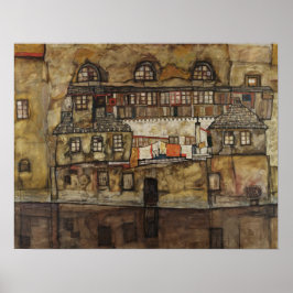 House Wall on River av Egon Schiele Poster