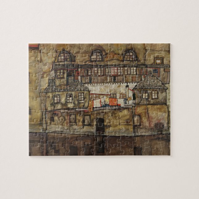 House Wall on River av Egon Schiele Pussel (Horisontell)