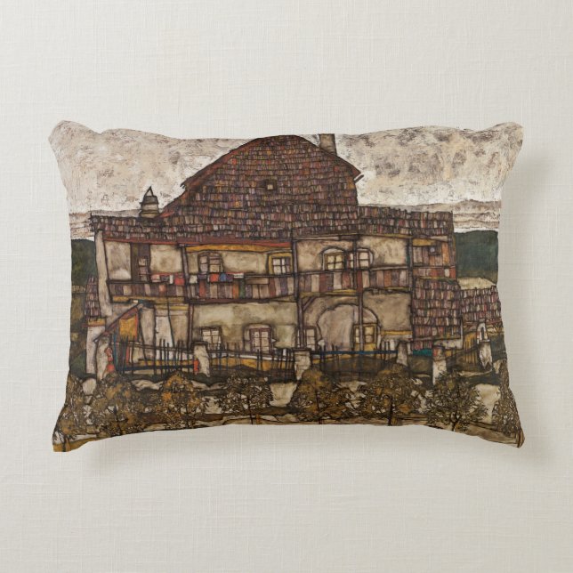 House with Shingle Tak by Egon Schiele Prydnadskudde (Framsidan)