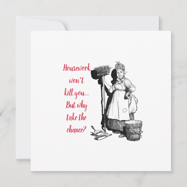 "House-work won't kill you" card (Framsida)
