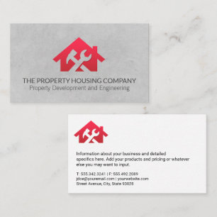 House Wrench and Hammer Logotyp Visitkort