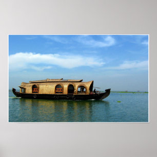 Houseboat i Indien Poster