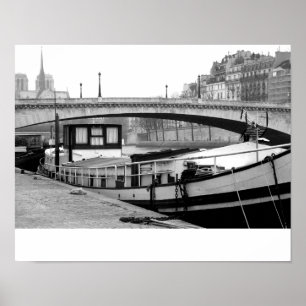 Houseboat på Seinen Poster