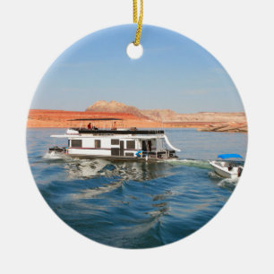 Houseboatdanande vinkar, sjön Powell, Arizona Julgransprydnad Keramik