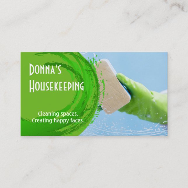 HouseCleaning Housekeeper Maid Visitkort (Framsida)