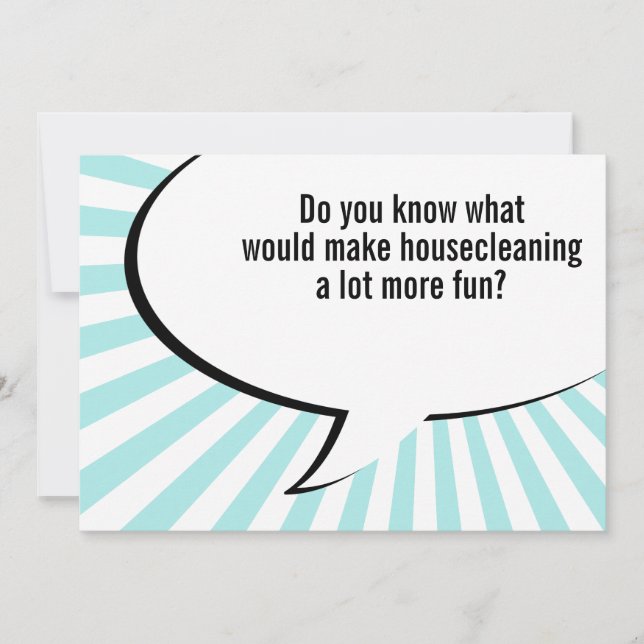 housecleaning maidskämt inbjudningar (Framsida)