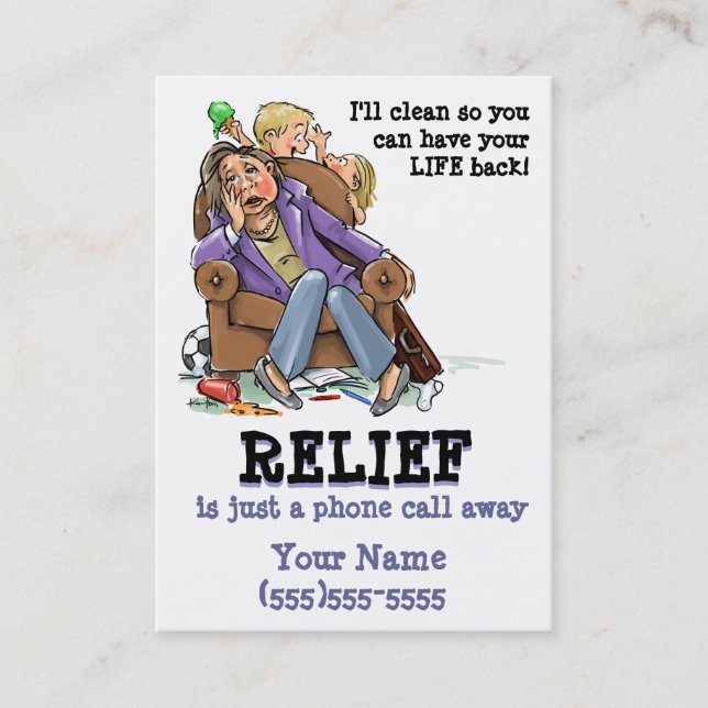 Housecleaning tjänste- visitkort (Framsida)