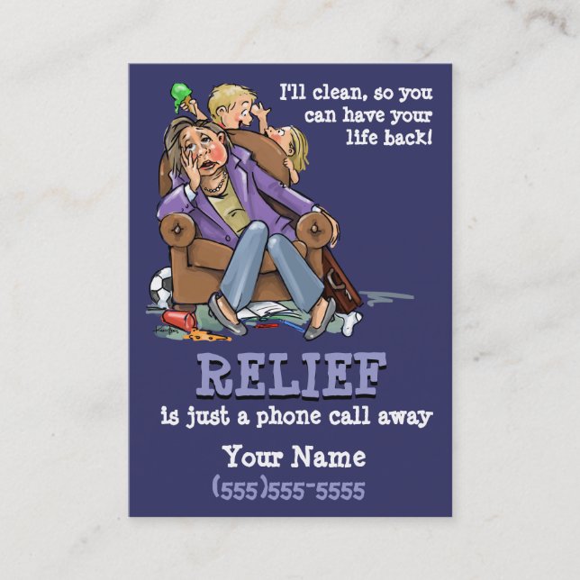 Housecleaning tjänste- visitkort PPL (Framsida)