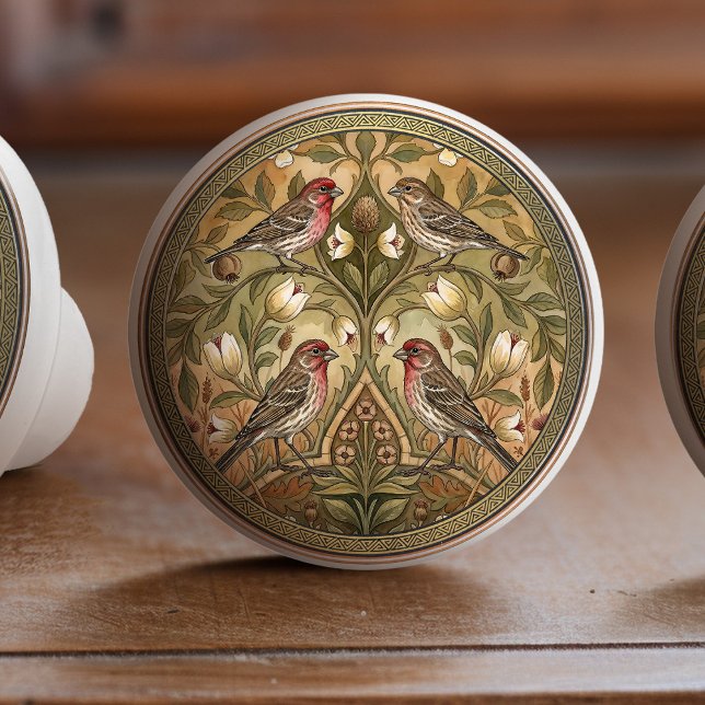 Housefinches Bird Ceramic Pull Knob Knopp (Skapare uppladdad)