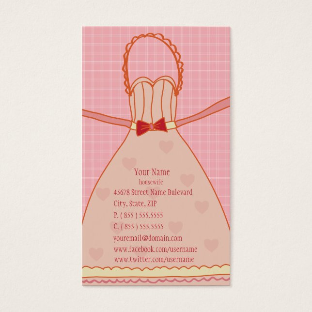 Housefru Apron Funny Gift Affärskort Visitkort (Framsidan)