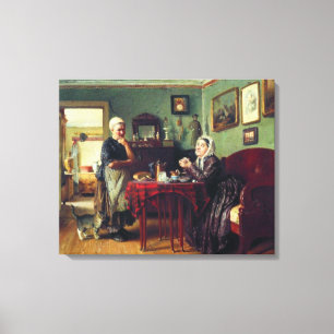 Household Conversation (av Konstantin Makovsky) Canvastryck