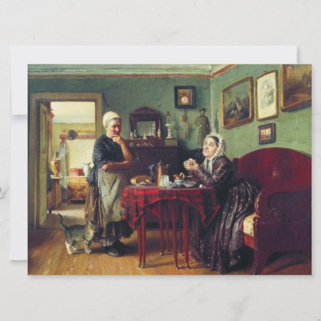 Household Conversation (av Konstantin Makovsky) Kort (Framsida)