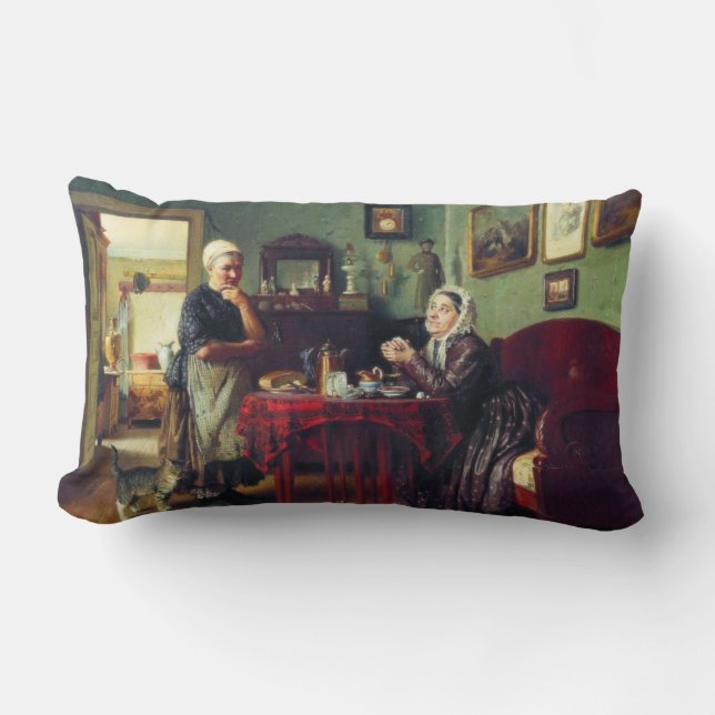 Household Conversation (av Konstantin Makovsky) Lumbarkudde (Framsida)