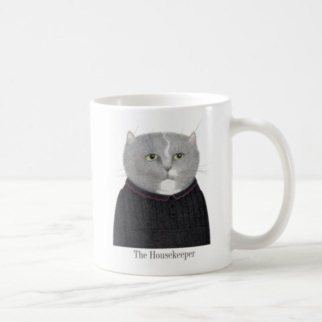 HOUSEKEEPER CAT White Mugg + Text (Höger)