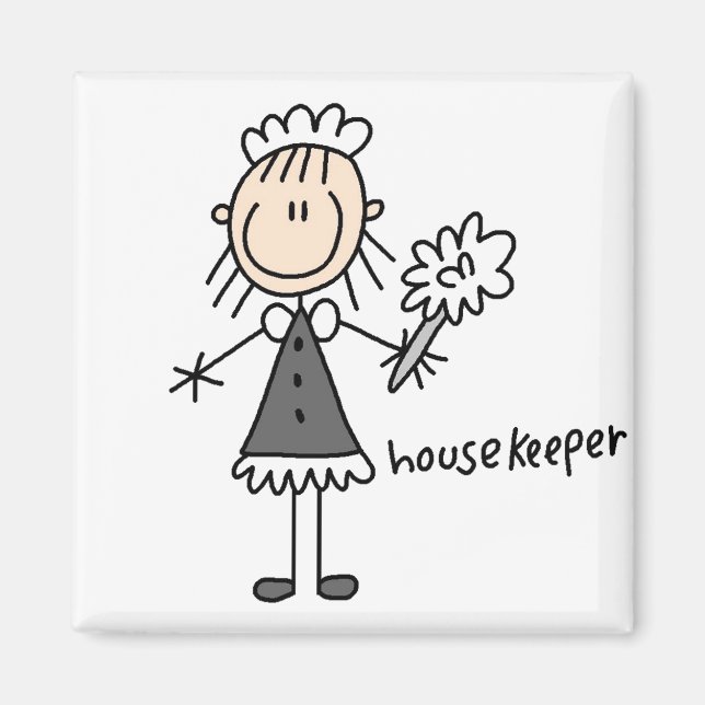 Housekeeper Stick figur Magnet (Framsidan)