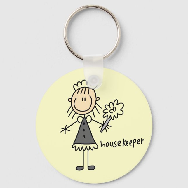Housekeeper Stick figur Nyckelring (Framsida)