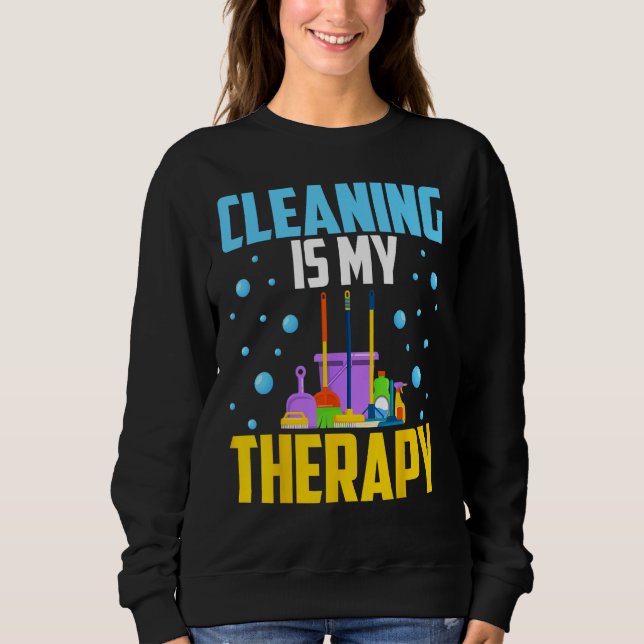 Housekeeping House Keeper Cleaning Is My Therapy T Shirt (Framsida)